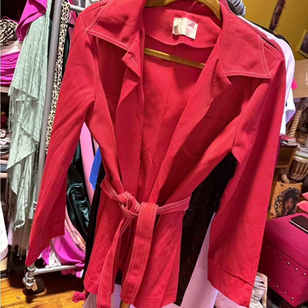 Vintage America Red Blazer with Belt